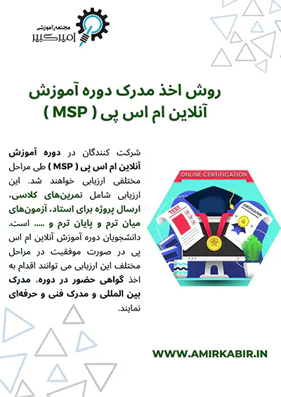 روش اخذ مدرک دوره آموزش آنلاین ام اس پی ( MSP )