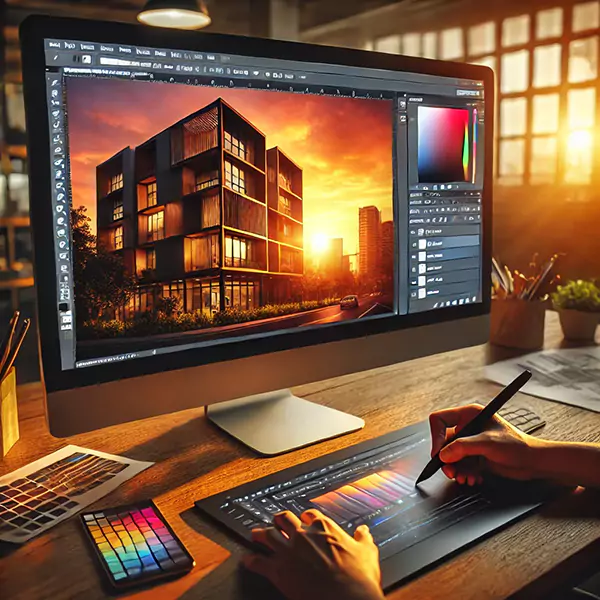 فتوشاپ معماری با پست پروداکشن